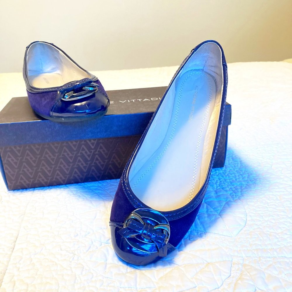 ADRIENNE VITADINI Suede & Patten Flats - Size 9.5